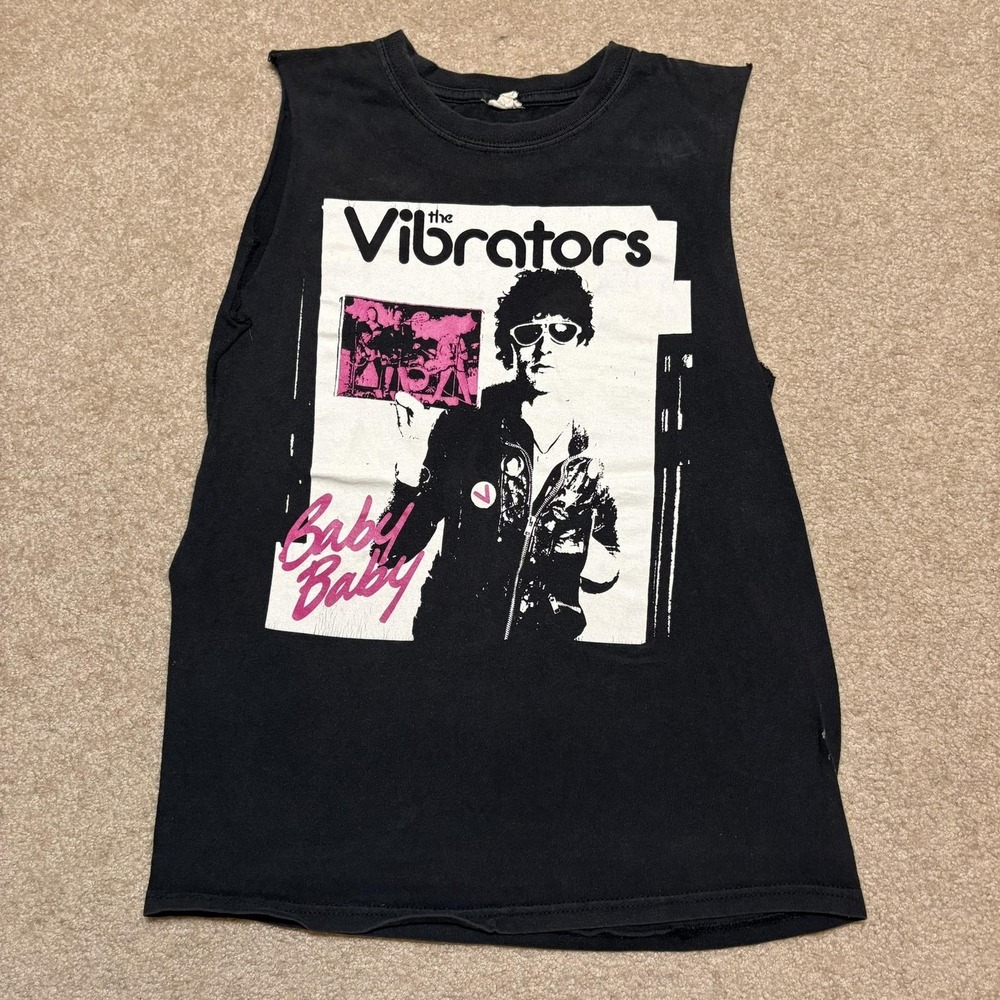 The Vibrators Shirt Mens Medium UK British Pop Punk Rock Band Cutoff Tee Anvil
